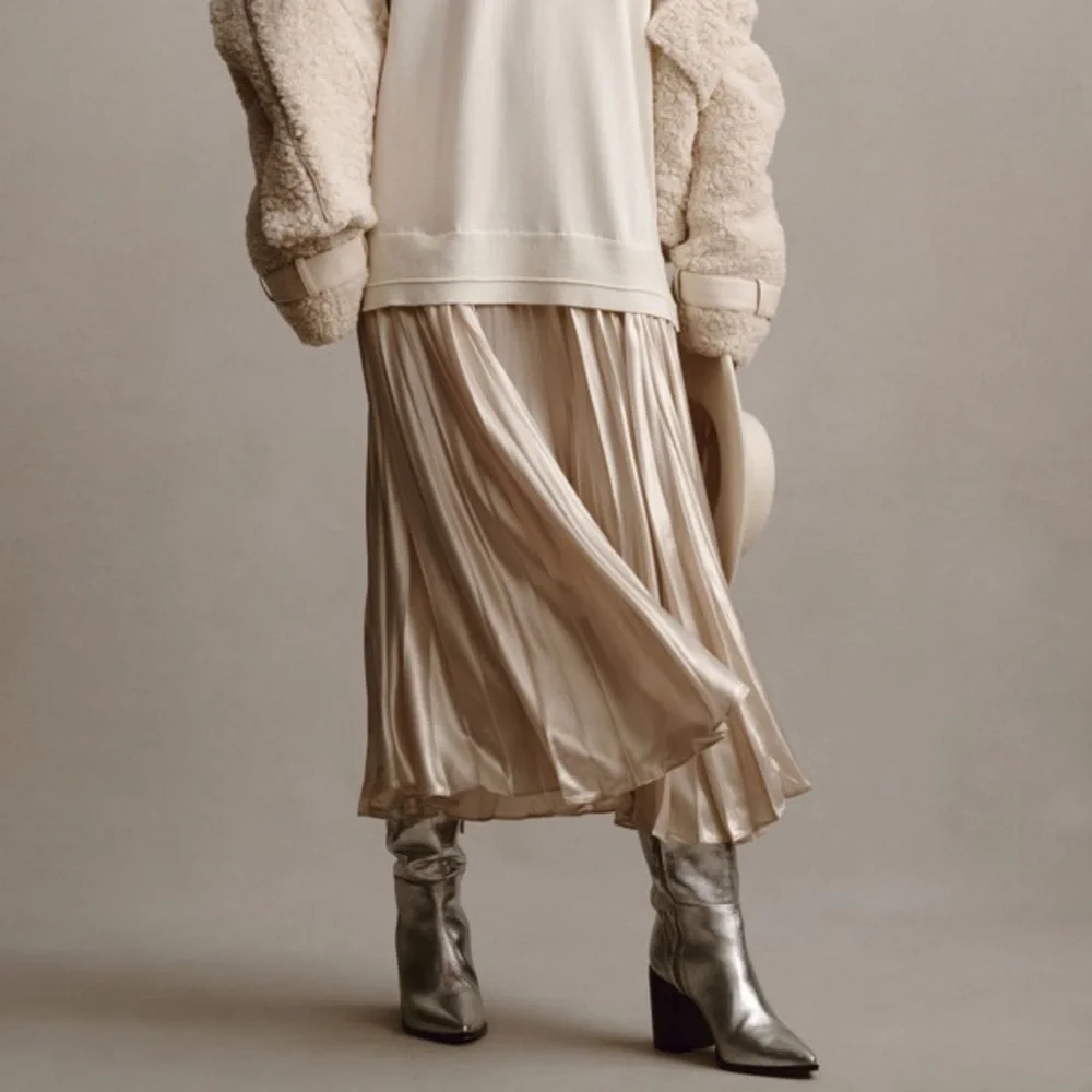 Anthropologie Long-Sleeve Crew Neck Mockable Pleated Maxi Jumper Dress - Picture 11 of 14